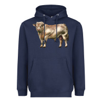 Navy charolais bull Heavyweight Hoodie - LillyAllenDesigns