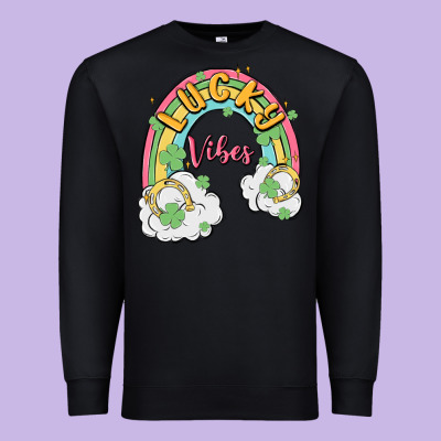 Lucky Vibes Premium Sweatshirt Designed By Maliassmallbusiness