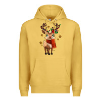 Antique Gold reindeer in christmas Premium Hoodie - MaliasSmallBusiness