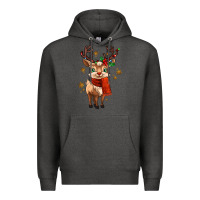 Charcoal Heather reindeer in christmas Premium Hoodie - MaliasSmallBusiness
