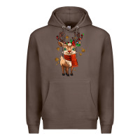 Coffee reindeer in christmas Premium Hoodie - MaliasSmallBusiness