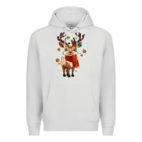 Dove Grey reindeer in christmas Premium Hoodie - MaliasSmallBusiness