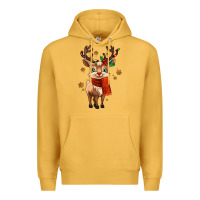 Mustard reindeer in christmas Premium Hoodie - MaliasSmallBusiness