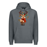 Rock reindeer in christmas Premium Hoodie - MaliasSmallBusiness