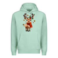 Seafoam reindeer in christmas Premium Hoodie - MaliasSmallBusiness