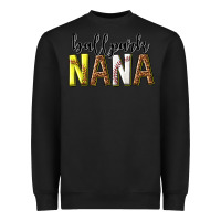 Black ballpark nana with leopard Heavyweight Sweatshirt - texasbilliewilder