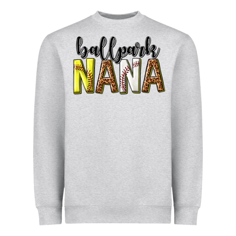 Ballpark Nana With Leopard Heavyweight Sweatshirt by texasbilliewilder | Teevron