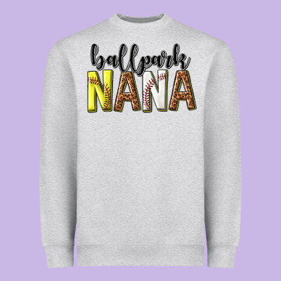 Heavyweight Sweatshirt ballpark nana with leopard
