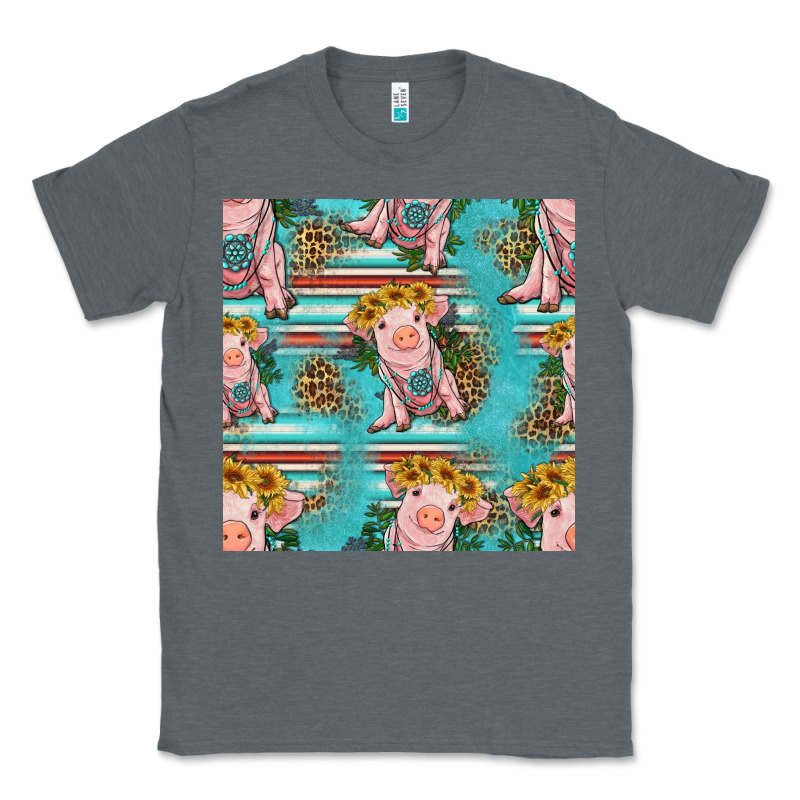 Turquoise Baby Pig Seamless Pattern Classic Tee by HRA Design Shop | Teevron