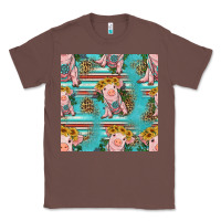 Chestnut turquoise baby pig seamless pattern Classic Tee - HRA Design Shop