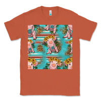 Copper turquoise baby pig seamless pattern Classic Tee - HRA Design Shop