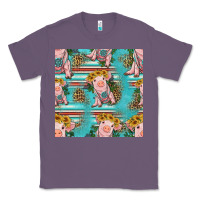 Lavender turquoise baby pig seamless pattern Classic Tee - HRA Design Shop