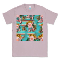 Lilac turquoise baby pig seamless pattern Classic Tee - HRA Design Shop