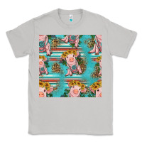 Moon Dust turquoise baby pig seamless pattern Classic Tee - HRA Design Shop