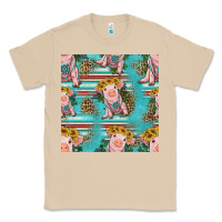 Mushroom turquoise baby pig seamless pattern Classic Tee - HRA Design Shop