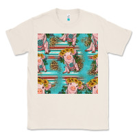 Natural turquoise baby pig seamless pattern Classic Tee - HRA Design Shop