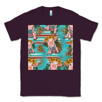 Plum turquoise baby pig seamless pattern Classic Tee - HRA Design Shop
