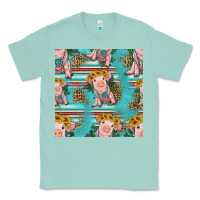 Seafoam turquoise baby pig seamless pattern Classic Tee - HRA Design Shop