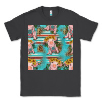 Smoke turquoise baby pig seamless pattern Classic Tee - HRA Design Shop