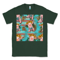 Sports Green turquoise baby pig seamless pattern Classic Tee - HRA Design Shop