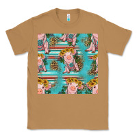 Toasted Coconut turquoise baby pig seamless pattern Classic Tee - HRA Design Shop
