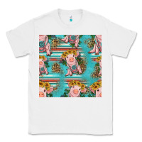 White turquoise baby pig seamless pattern Classic Tee - HRA Design Shop