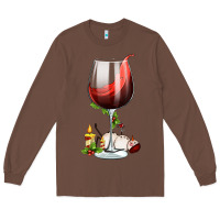 Chestnut christmas wine glass Long Sleeve Tee - FaDigitalArtStudio