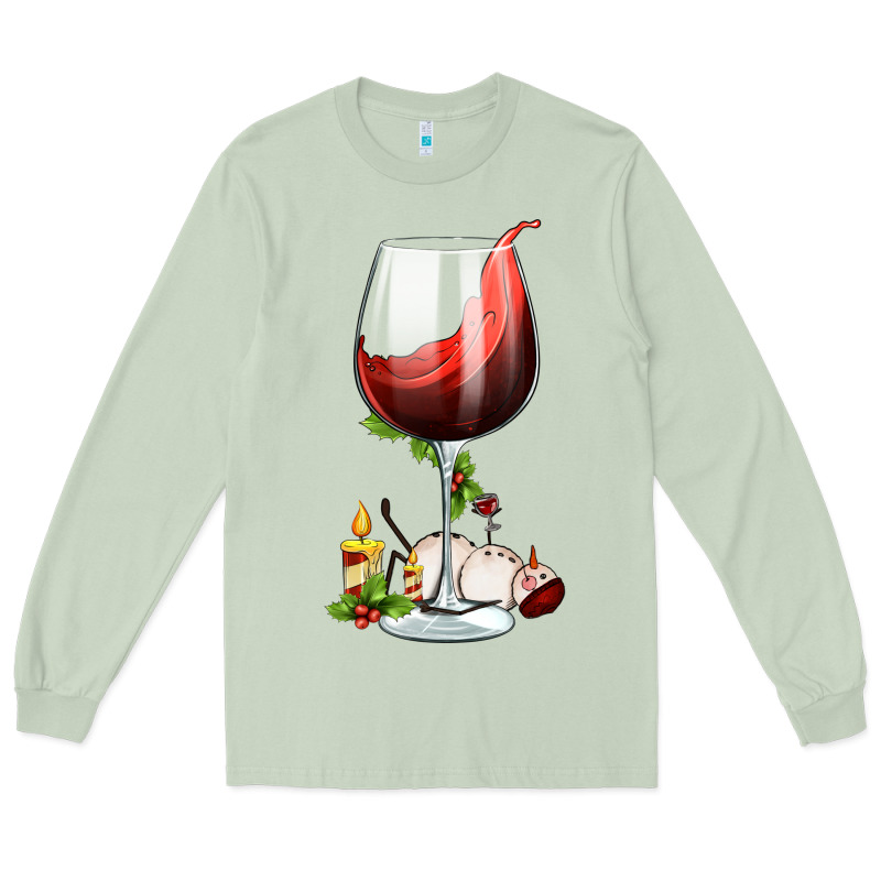 Christmas Wine Glass Long Sleeve Tee by FaDigitalArtStudio | Teevron
