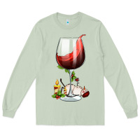 Matcha christmas wine glass Long Sleeve Tee - FaDigitalArtStudio