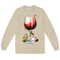 Mushroom christmas wine glass Long Sleeve Tee - FaDigitalArtStudio
