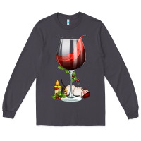 Smoke christmas wine glass Long Sleeve Tee - FaDigitalArtStudio