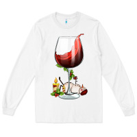 White christmas wine glass Long Sleeve Tee - FaDigitalArtStudio
