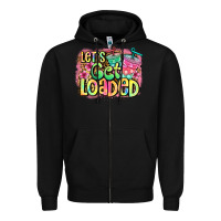 Black let's get loaded Zipper Hoodie - Jasminsmagicworld