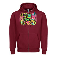 Burgundy let's get loaded Zipper Hoodie - Jasminsmagicworld