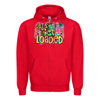 Red let's get loaded Zipper Hoodie - Jasminsmagicworld