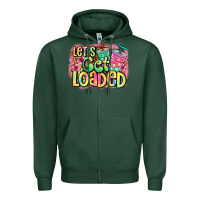 Sports Green let's get loaded Zipper Hoodie - Jasminsmagicworld