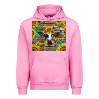 Fuchsia Pink holstein cow with sunflowers Urban Hoodie - BarkalooDesign