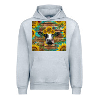 Heather Grey holstein cow with sunflowers Urban Hoodie - BarkalooDesign