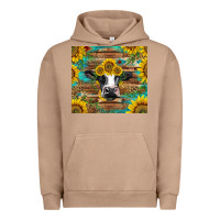 Pigment Burro holstein cow with sunflowers Urban Hoodie - BarkalooDesign
