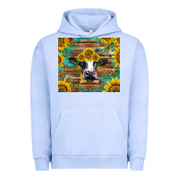 Pigment Grape Ice holstein cow with sunflowers Urban Hoodie - BarkalooDesign