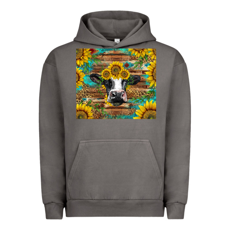 Holstein Cow With Sunflowers Urban Hoodie by BarkalooDesign | Teevron