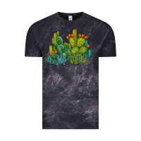 Cloud Black watercolor cactus Vintage Tee - BarkalooDesign