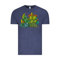 Vintage Denim watercolor cactus Vintage Tee - BarkalooDesign