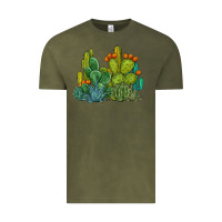 Vintage Olive watercolor cactus Vintage Tee - BarkalooDesign