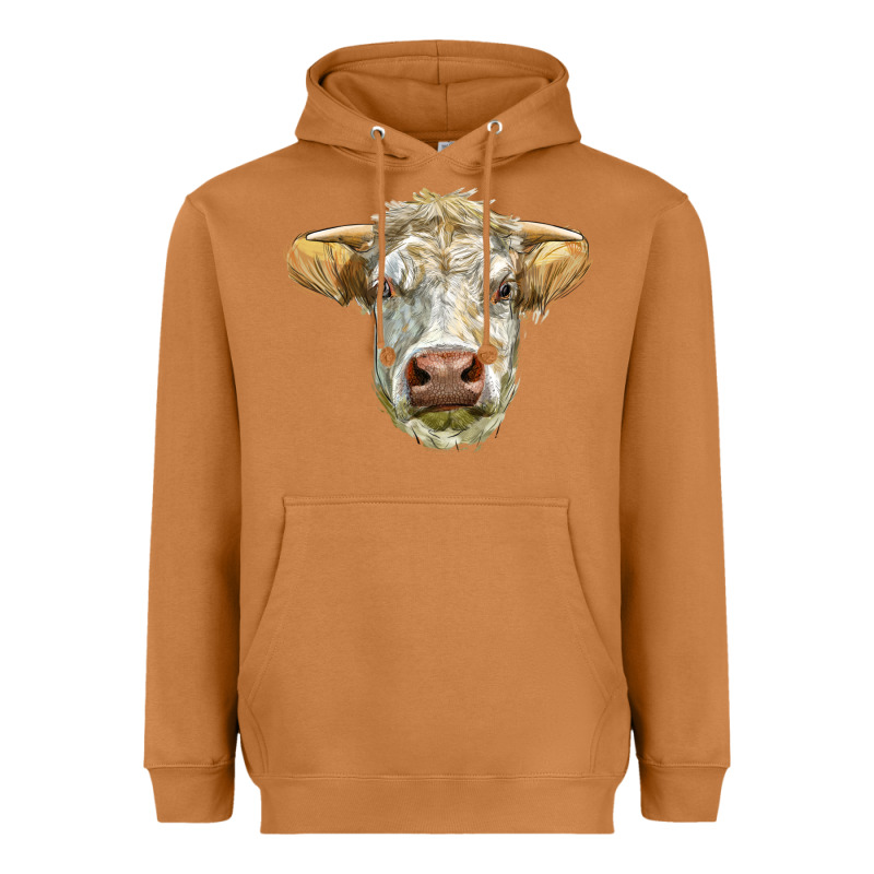 Charolais Bull Face Heavyweight Hoodie by LillyAllenDesigns | Teevron