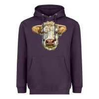 Plum Charolais bull face Heavyweight Hoodie - LillyAllenDesigns