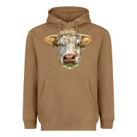 Toasted Coconut Charolais bull face Heavyweight Hoodie - LillyAllenDesigns