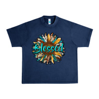 Navy blessed sunflower Urban Heavy Tee - RanaPortraitStore