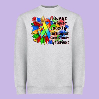 Always Unique Totally Intelligent Sometimes Myster Heavyweight Sweatshirt Designed By Zillion Design Studio