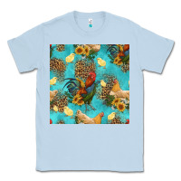 Dusty Blue poultry animals seamless pattern Classic Tee - HRA Design Shop